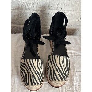 Vince Camuto Binadee Zebra Platform Espadrille Sandals Black  Zip 9M EU40